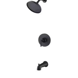  Single Handle 1-Spray Tub and Shower Faucet 1.8 GPM in Matte Black (Valve Included)=E2-783
