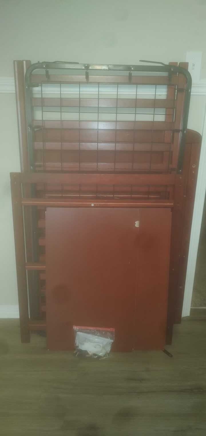 Cherry Wood Brown Crib/Changing Table