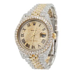 Moissanite Iced-Out Rolex Datejust Style Watch