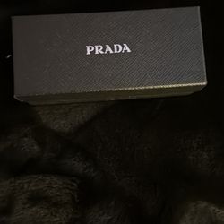 Prada Black Rectangular Sunglasses Designer Frames With Case & Cards