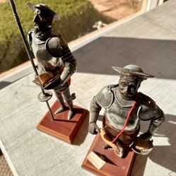 Don Quixote & Sancho Panza Spanish Figurines With Armor