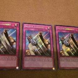Solemn Judgement Sevret Rare 3x Yugioh bcards