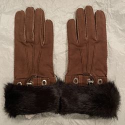 New Coach Gloves Suede And fur With Tags