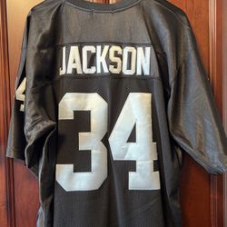 NFL Oakland Raiders Bo Jackson Silver Anniversary Black Jersey!