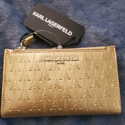 Karl Lagerfeld New Gold Coin/Credit Card Holder