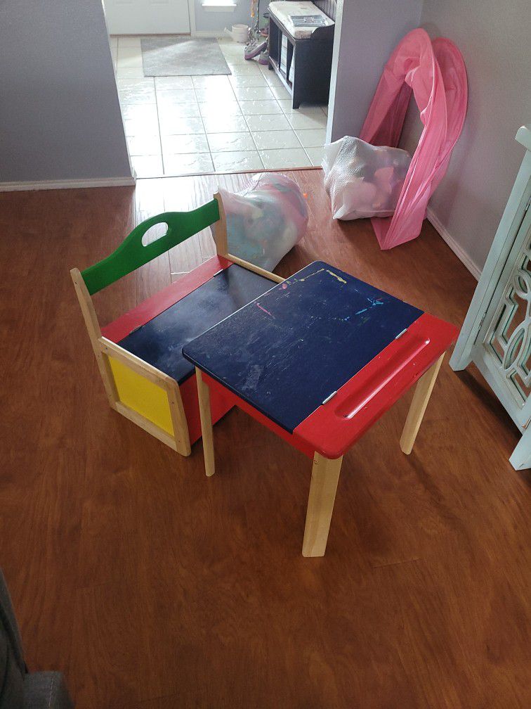 Kids Desk And Bench