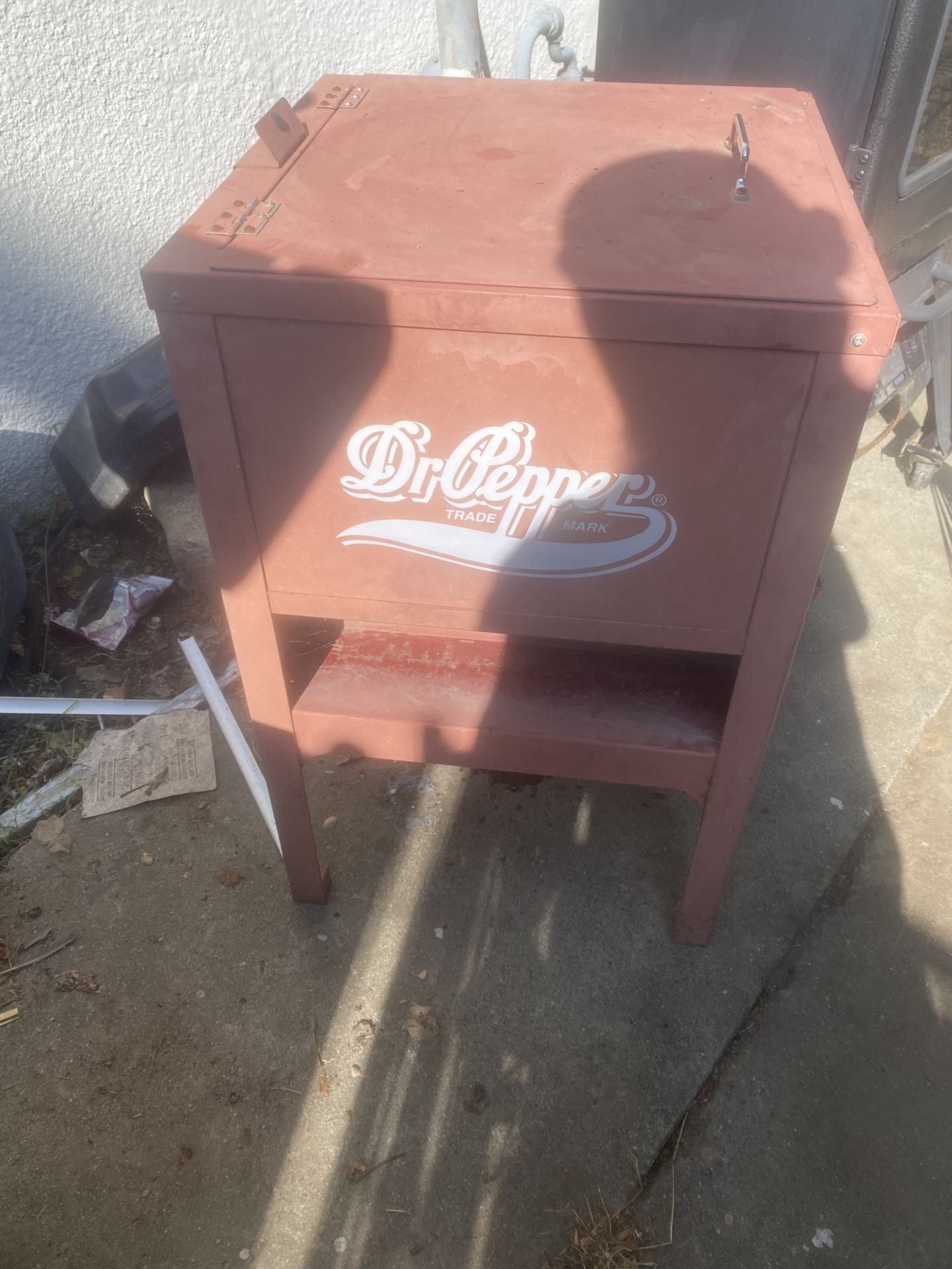 Dr Pepper Ice Chest Antique There Is No Rest. Metal Is Good Condition.