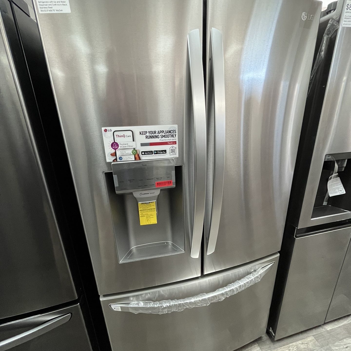 LG 28 Cu Ft 3 Door French Door Refrigerator w/ Ice & Water Dispenser