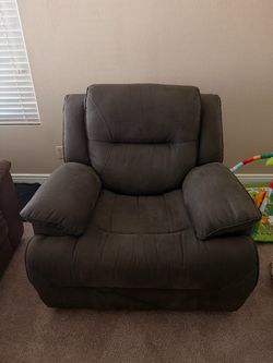 Gray Fabric Recliner Chair