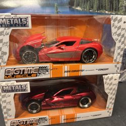 2009 Chevrolet Corvette Stingray Concept. 1:24 Scale Diecast Collectible Cars. New Unopened. $25.00 each. 