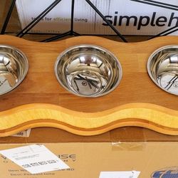 Wood And Tail 3 Dish Pet Dish