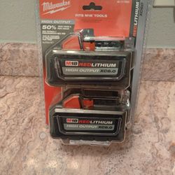 Milwaukee 6.0 Battery Pack (2 Pack) New 