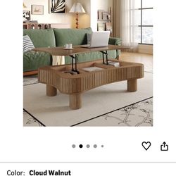 Walnut Coffee Table With Flip Top - Brand New 