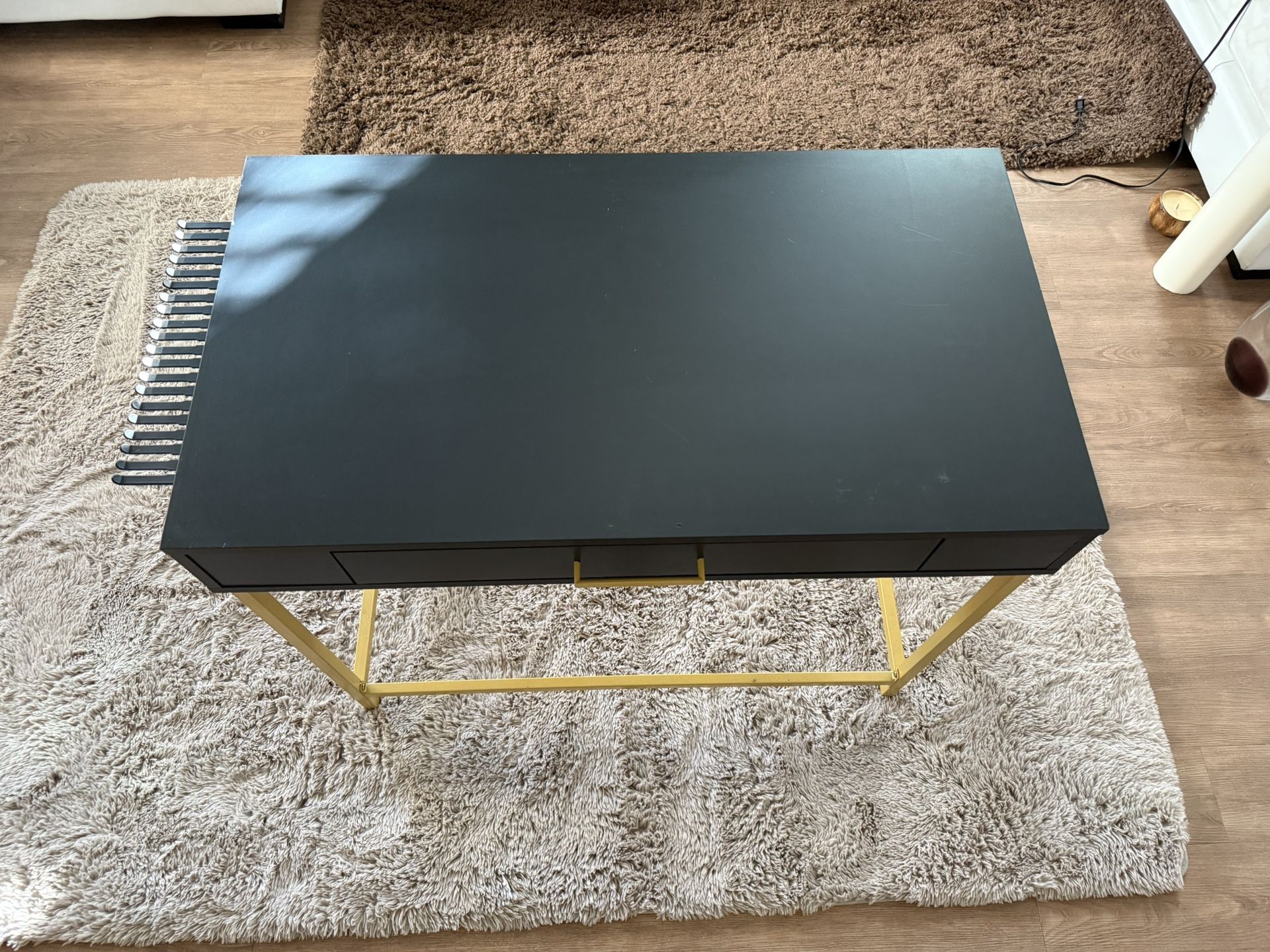 Black Designer Desk With Drawer