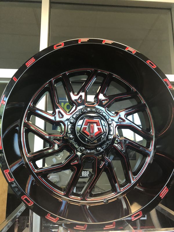 Brand new set of 22x12 black and red milled TIS 544 wheel for Sale in ...