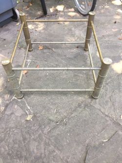 Brass bamboo coffee table with glass