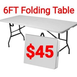 6ft Folding Table For Sale, Party, Dining, Barbecue, Board Game with Carrying Handle, Folding Locks