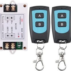 DC 12V 40A Relay Remote Control Switch, 1CH Universal 433Mhz Remote Control Wireless Switch 2 Remote Transmitters and 1 Receiver for Latching Module S