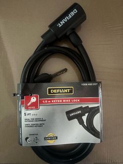 Defiant 1/2 in Keyed Bike Lock 5 ft