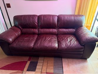 Brown leather couch