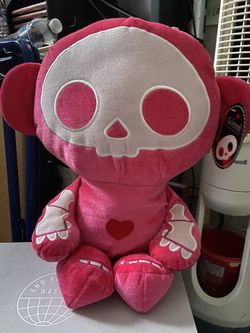 Original RARE Pink Skelanimals Marcy the Monkey Plush (2011)