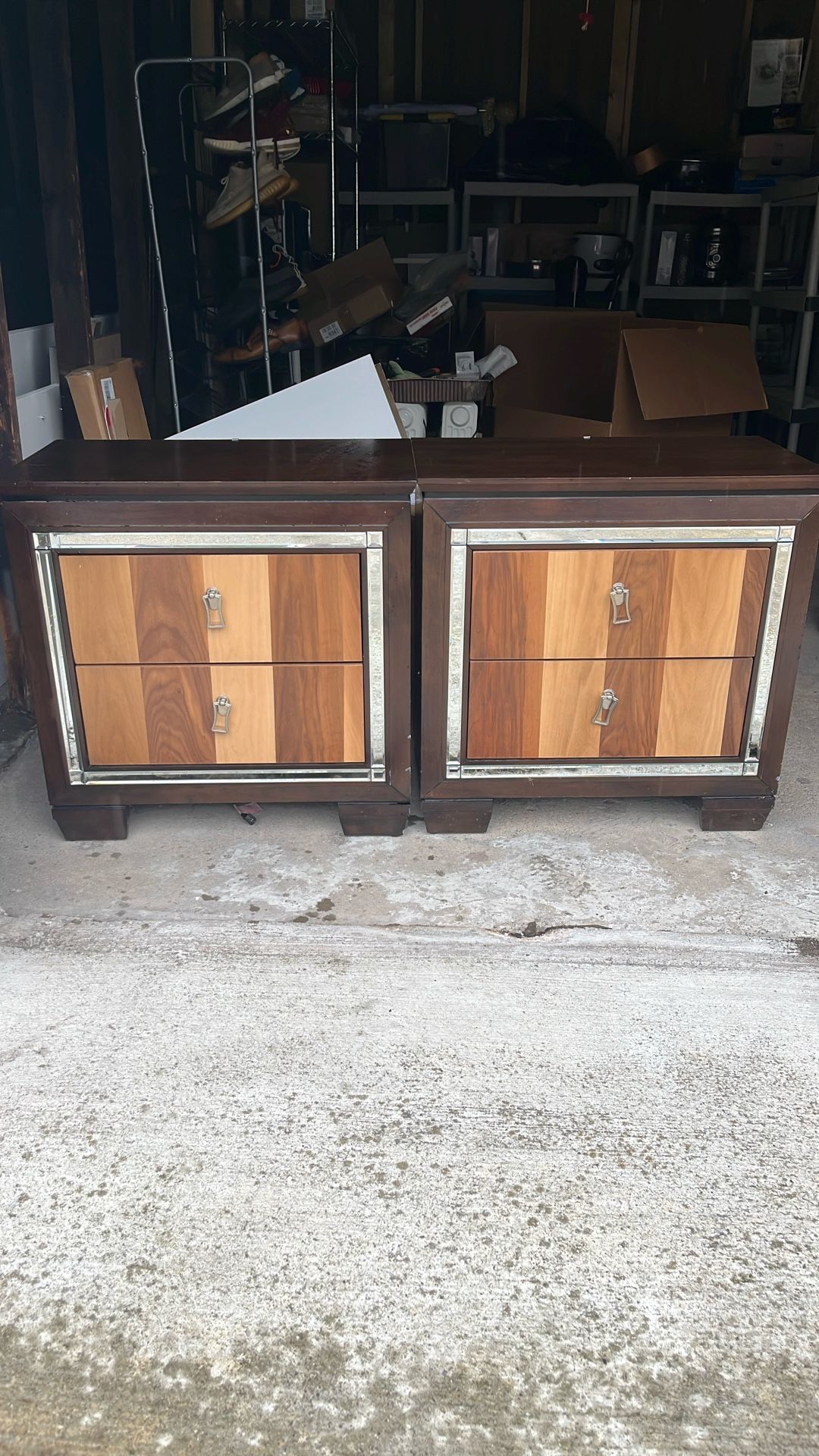 Wooden Bedroom Little Dressers Set Of 2 multicolored brown very nice