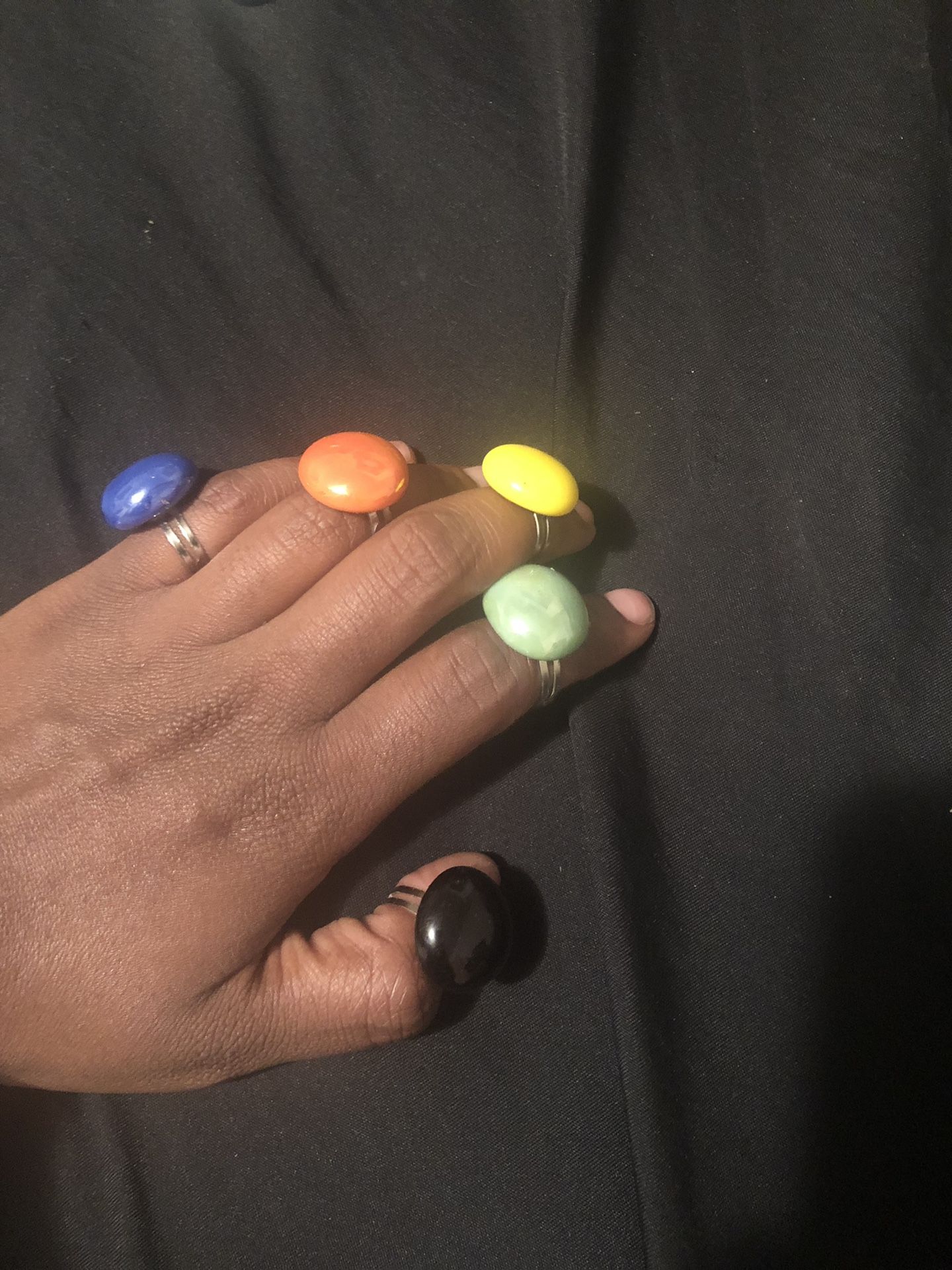 Cracked moon statement rings