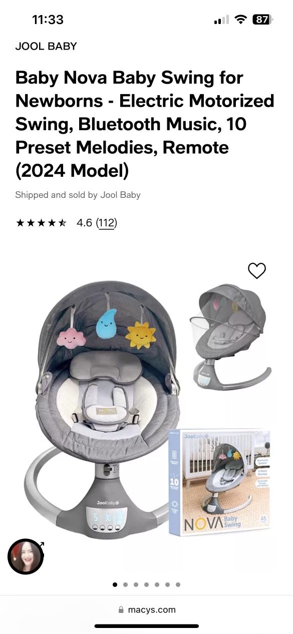 Baby Nova Electric Swing - Brand New!!