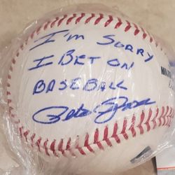 Pete Rose ~Autographed MLB Ball (PSA/DNA)  Hand Inscribed "I'M SORRY I BET ON BASEBALL"  Auto