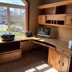Oak L Shaped Desk
