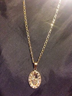 10k solid gold bird of peace pendant chain 2mm long 15 1/2" grams 2.2