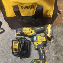 Dewalt  Multitool And Compat Drill  batteries And  New Charger  New. Bag 