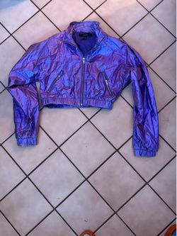 Purple retro bomber jacket