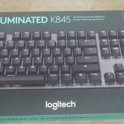Logitech K845 Mechanical Illuminated Corded Aluminum Keyboard Red Linear Switch. new