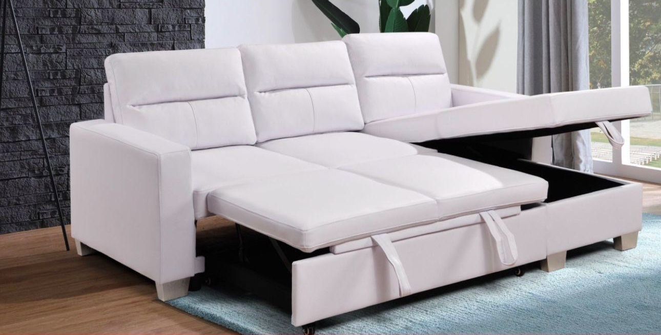 WHITE sleeper SOFA - STORAGE