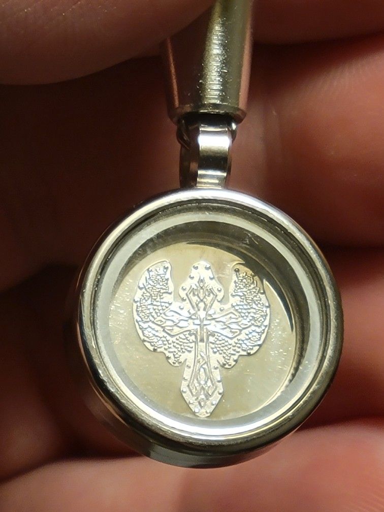 .8" Cross Pendant Solid .999 Fine Silver