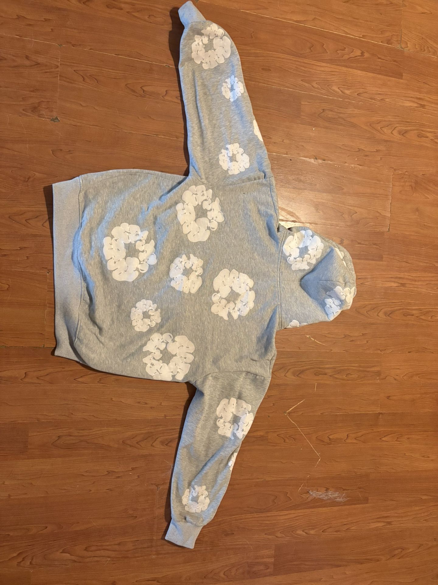 Grey And White Denim Tears Hoodie