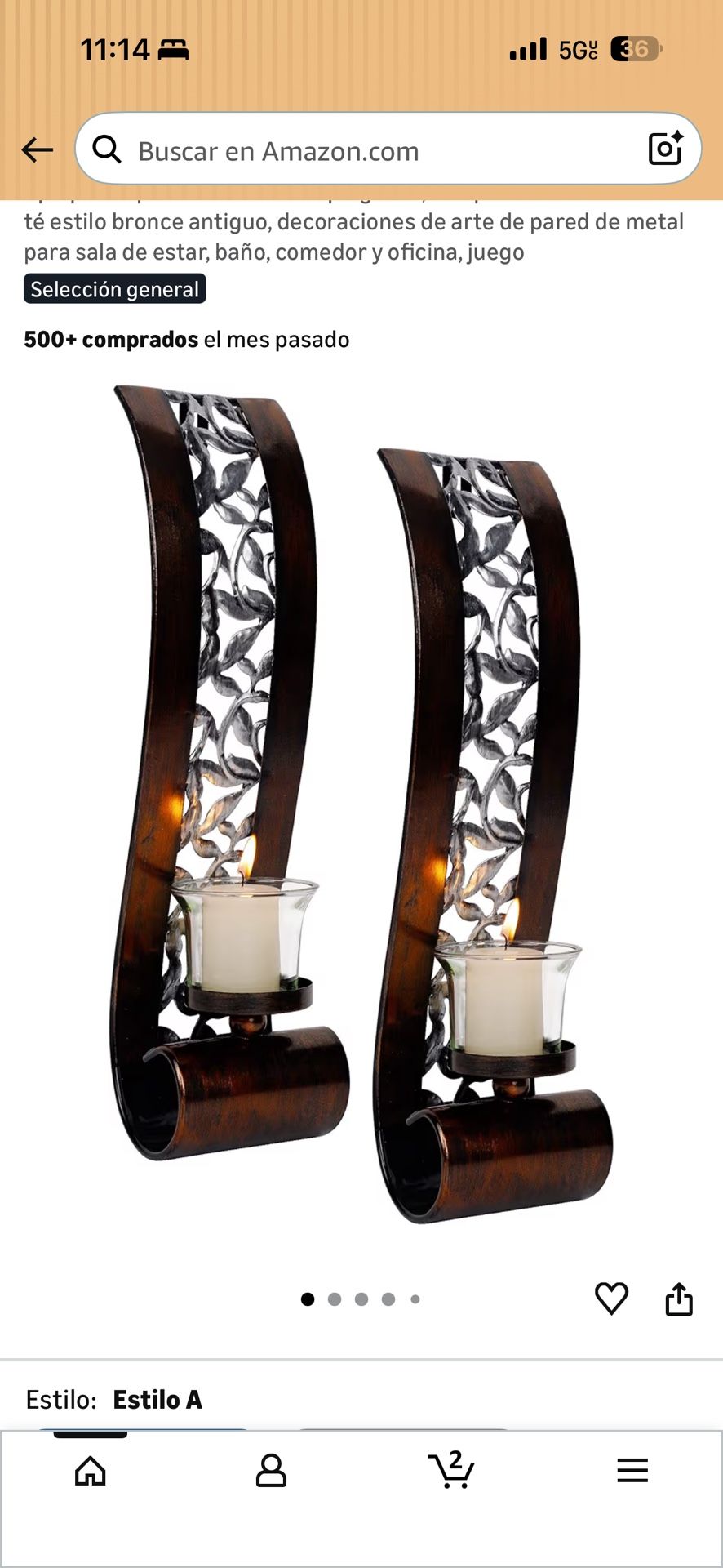 Shelving Solution Wall Sconce 14.4 x 3.5 Inch, whit Tea Light Candle Holder Antique Bronze Metal.