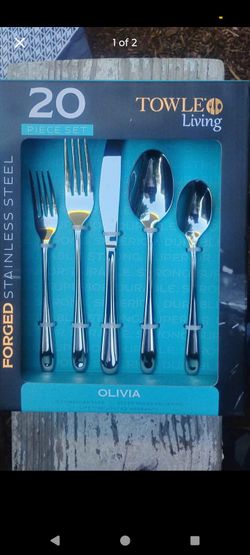 Towel living forged stainless steel silverware set