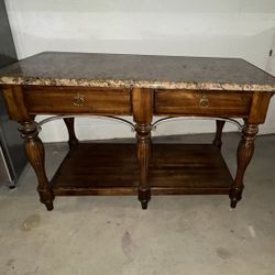 Granite Wood Kitchen Isle Table