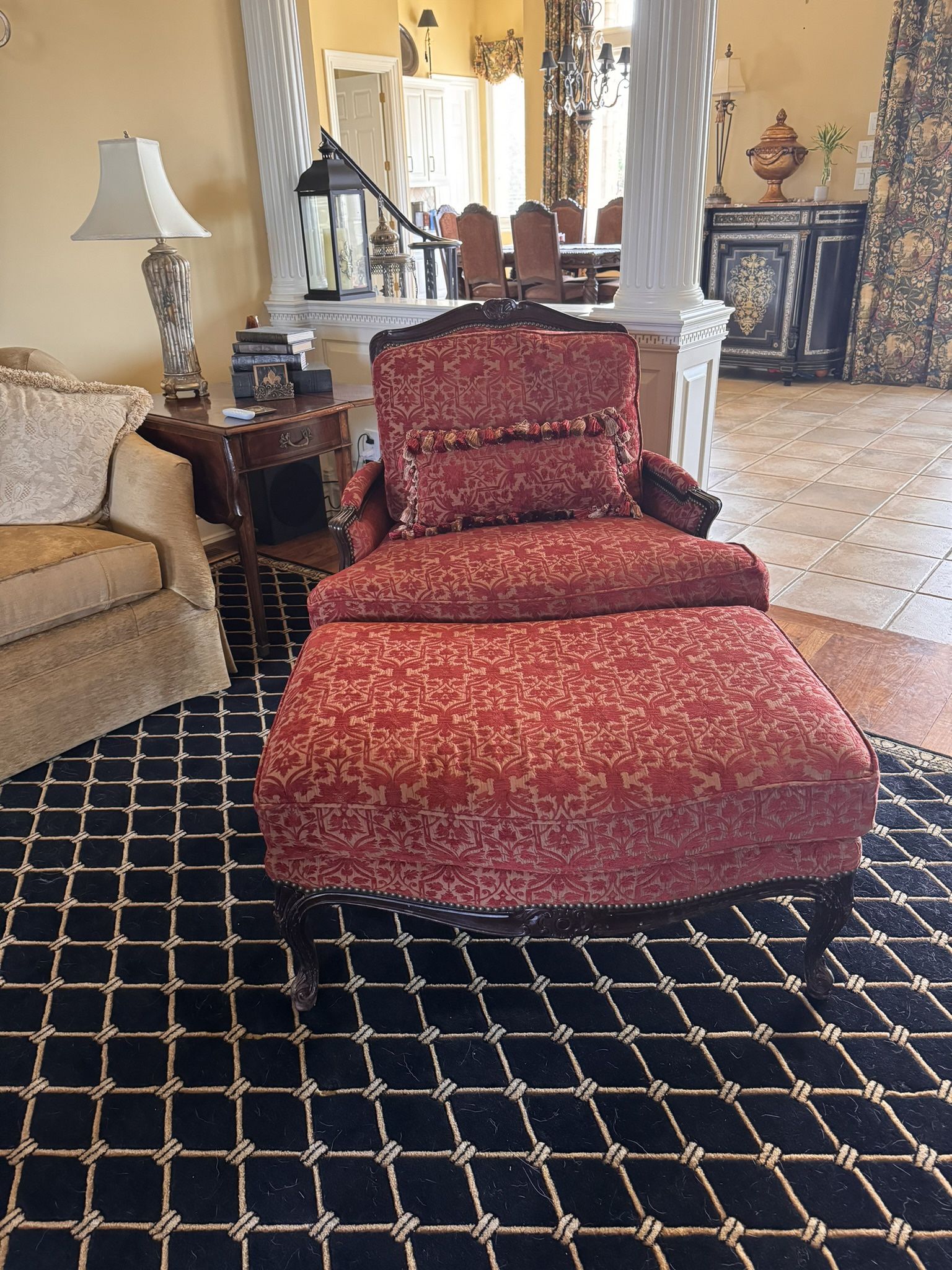 Custom Upholstery - Arm Chair And Ottoman 