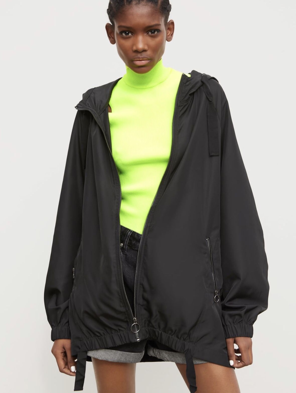 Zara packable raincoat L