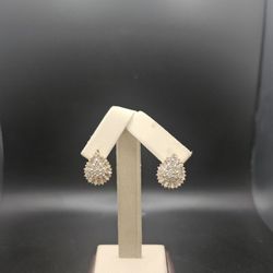 14kt Teardrop Shaped Diamond Earrings
