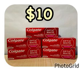 (5) Colgate Optic white stain fighter 4.2 oz ( Sensitivity Relief), $10 for all