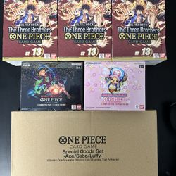 One Piece Trading Card Game Booster Box Starter Deck Playmat Bundle 