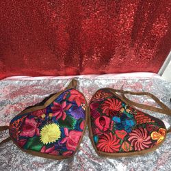 Heart Shaped Flower Embroidery Purse