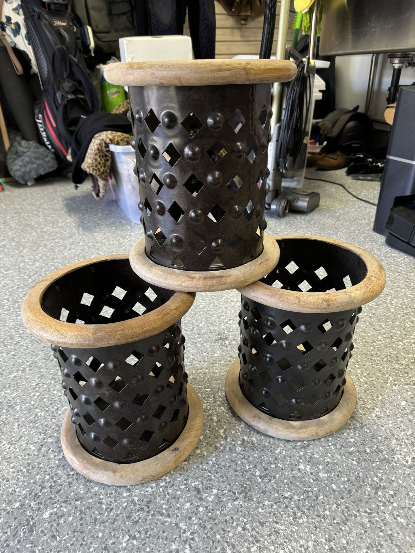 Dark brown metal baskets Decor