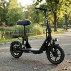 Hiboy Q2 Electric Seat Scooter with Built-In Seat, 500W Peak Motor, 20 MPH Top Speed, 22-Mile Range & 14-Inch Pneumatic Tires