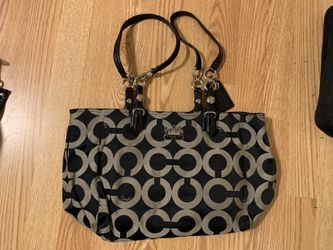 Black and Silver Authentic Coach Purse