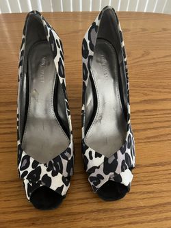 High Heels Animal Print Peep Toes Pumps